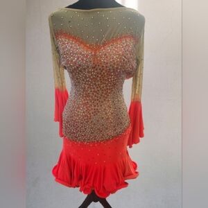 Stunning Rhinestone Long Sleeve Dress